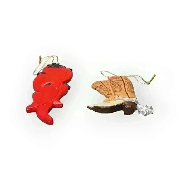 Kurt Adler Christmas Ornaments Southwestern Red Hot Chili Peppers & Cowboy Boots - Picture 4 of 6